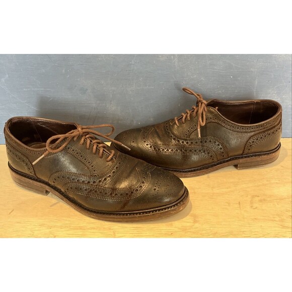 Allen Edmonds Size 8 D Oxfords Shoes Port Washington Leather Brown lace office - Picture 1 of 11